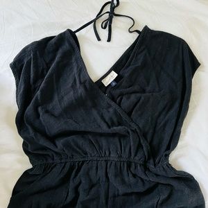 Double V Tie In Back Jumpsuit